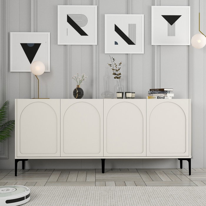 Hanah Home Lyon 79 Consola Crema y Negro